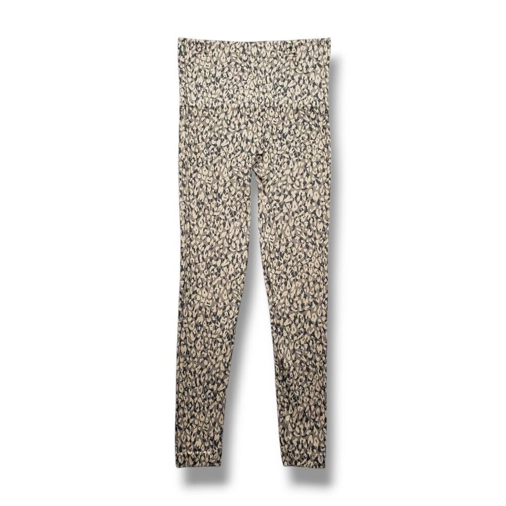 Spanx Look At Me Now Seamless Cropped Leggings Womens XS Animal Print Brown‎